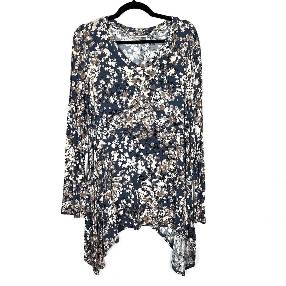 LOGO BY LORI GOLDSTEIN floral longsleeve blouse R25